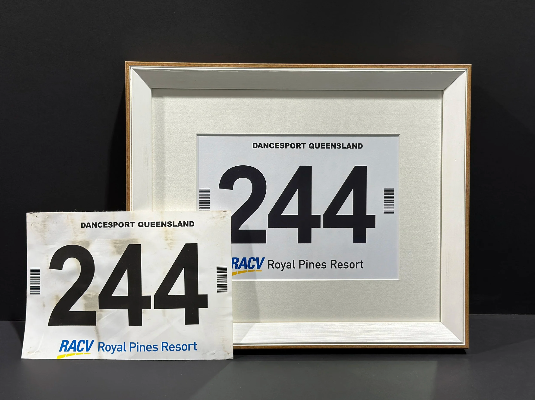 Framed and unframed dance competition numbers with RACV Royal Pines Resort.